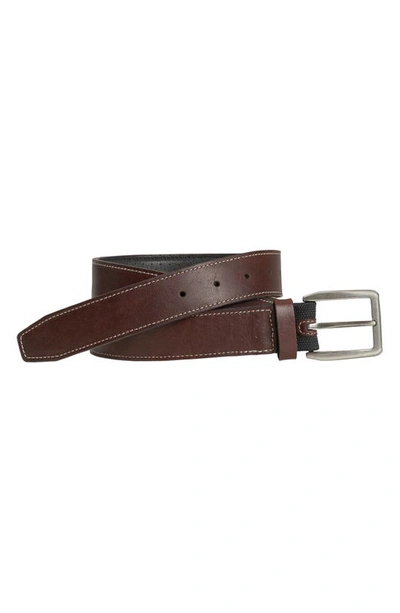 Johnston & Murphy Xc4 Waterproof Leather Belt In Mahogany Leather