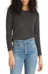 Veronica Beard Mason Long Sleeve T-shirt In Charcoal