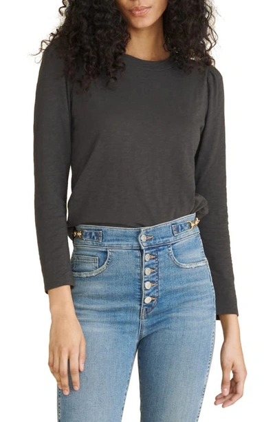 Veronica Beard Mason Long Sleeve T-shirt In Charcoal