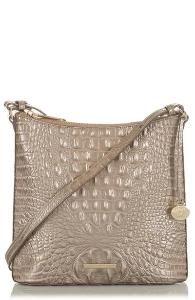 Brahmin Katie Croc Embossed Leather Crossbody Bag In Sugar Melbourne