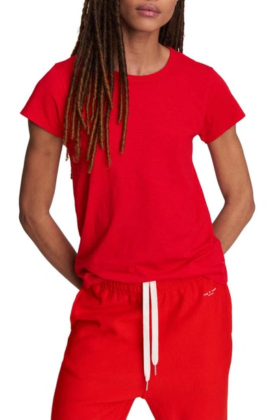 Rag & Bone Pima Cotton-jersey T-shirt In Battlered Rosso