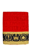 Versace Baroque Trim Beach Towel In Red