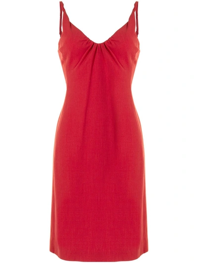 Pre-owned Giorgio Armani Twist Detailing Fitted Dress In Red
