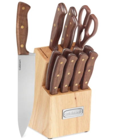 Cuisinart Advantage Wooden Triple Rivet 14-piece Cutlery Set In Walnut