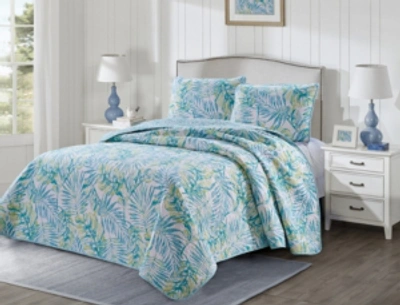 Welcome Industrial Tropical Vibes 2 Piece Quilt Set Twin In Aqua