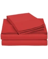 UNIVERSAL HOME FASHIONS UNIVERSITY 6 PIECE RED SOLID FULL SHEET SET