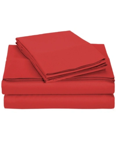 Universal Home Fashions University 6 Piece Red Solid Full Sheet Set Bedding