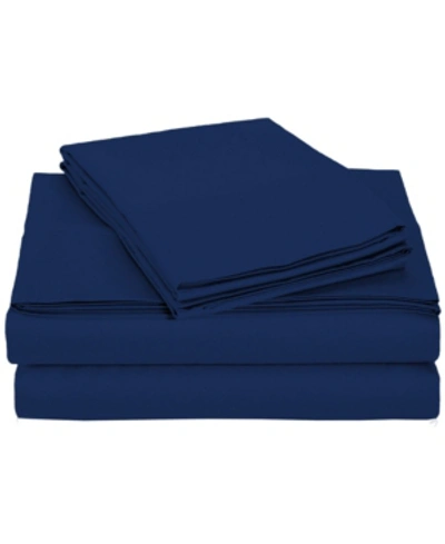 Universal Home Fashions University 6 Piece Navy Solid Full Sheet Set Bedding