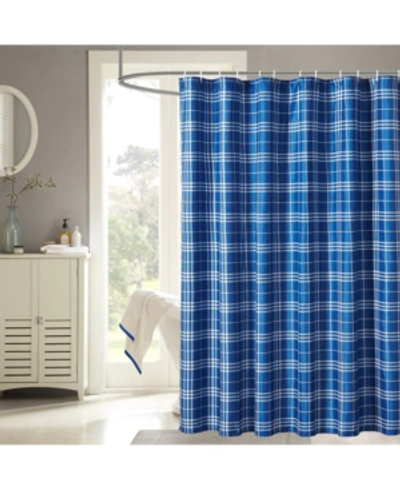 Harper Lane Plaid Shower Curtain With 12 Rings Bedding In Blue