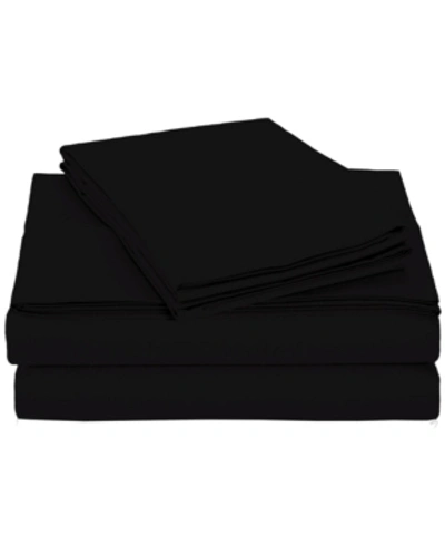 Universal Home Fashions University 6 Piece Black Solid Queen Sheet Set Bedding