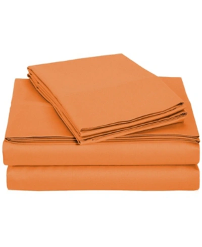 Universal Home Fashions University 6 Piece Orange Solid King Sheet Set Bedding