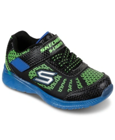 Skechers Kids' Toddler Boys S Lights Illumi-brights Tuff Truck Casual Sneakers From Finish Line In Black, Blue, Lime