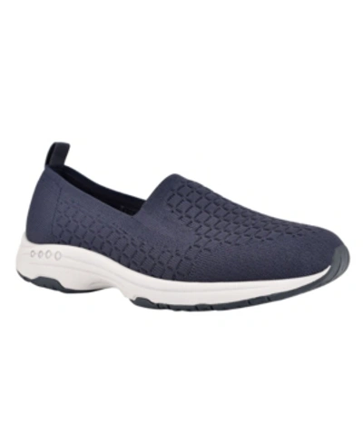 Easy Spirit Women's Tech Round Toe Casual Slip-on Flats Women's Shoes In Navy