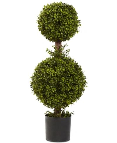 Nearly Natural 35" Double Boxwood Topiary In Green