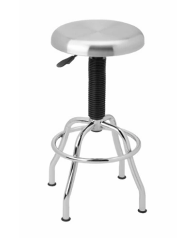 Seville Classics Stainless Steel Pneumatic Work Stool In Silver