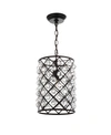 Jonathan Y Gabrielle 15in Crystalmetal Led Pendant In Black