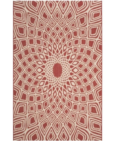 Safavieh Courtyard Cy6616 Red And Beige 5'3" X 7'7" Sisal Weave Outdoor Area Rug