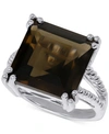 Macy's Smoky Quartz Statement Ring (10 Ct. T.w.) In Sterling Silver In Smoky Quartz