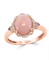 Effy Collection Effy Pink Opal (2 5/8 Ct.t.w.) And Diamond (1/10 Ct.t.w.) Ring In 14k Rose Gold In Pink Opal
