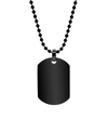 EVE'S JEWELRY MEN'S BLACK PLATED SMALL STAINLESS STEEL DOG TAG NECKLACE