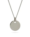 EVE'S JEWELRY MEN'S SMALL STAINLESS STEEL ROUND TAG ON CURB CHAIN NECKLACE