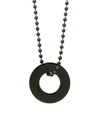 EVE'S JEWELRY MEN'S BLACK PLATED STAINLESS STEEL CIRCLE PENDANT NECKLACE