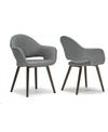 GLAMOUR HOME SET OF 2 ADEL MODERN ARM CHAIR DINING CHAIR WITH BEECH LEGS