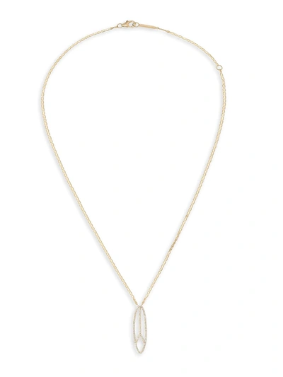 Lana Jewelry Women's Affinity 14k Yellow Gold & Diamond Peace Pendant Necklace