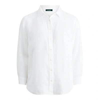 Lauren Woman Linen Shirt In White