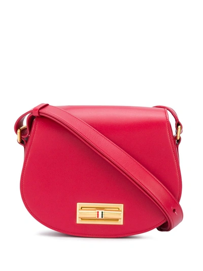 Thom Browne Small Enamel Lock Shoulder Bag In Red