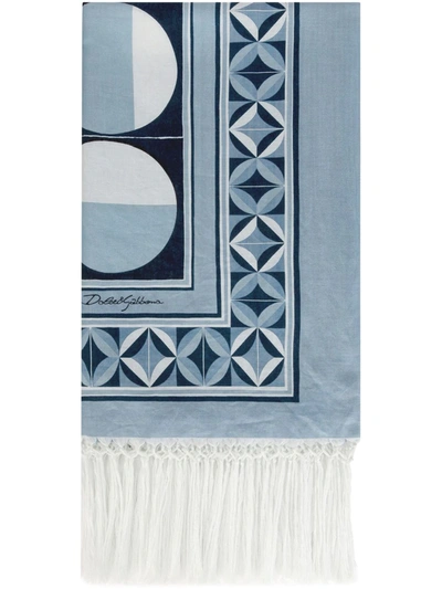 Dolce & Gabbana Fringe-detail Beach Towel In White