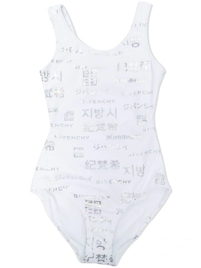 Givenchy Kids' One-piece Swimsuit With Press In White