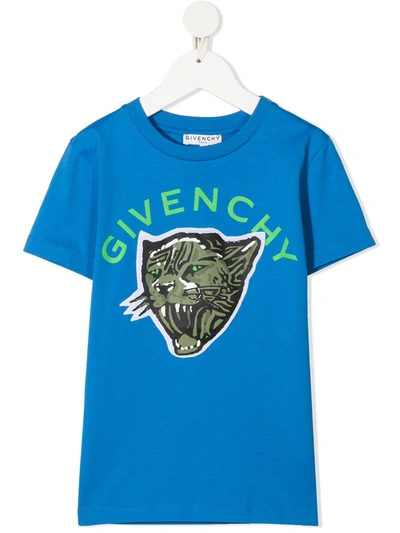 Givenchy Kids' Logo-print Cotton T-shirt In Blue