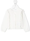 CHLOÉ RUFFLE-DETAILED KNITTED CARDIGAN