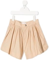 Chloé Chloè Kids Double Fold Bermuda Shorts In Beige