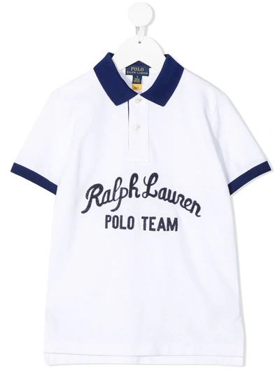 Polo Ralph Lauren Kids' Polo Team Cotton Mesh Polo Shirt In White
