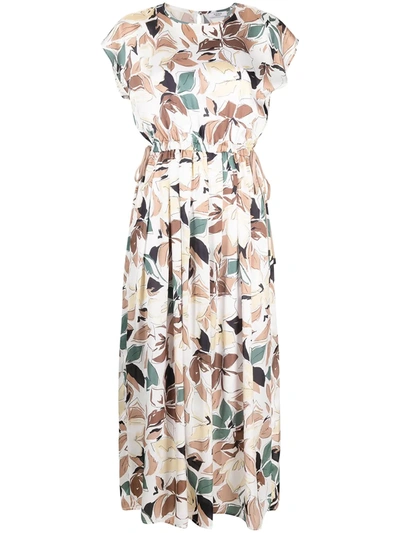 Peserico Floral-print Cotton Dress In White