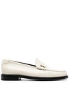 Saint Laurent Lambskin Penny Loafers In Neutrals