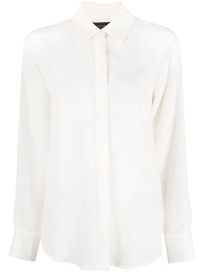 Federica Tosi Long-sleeved Concealed Silk Shirt In White