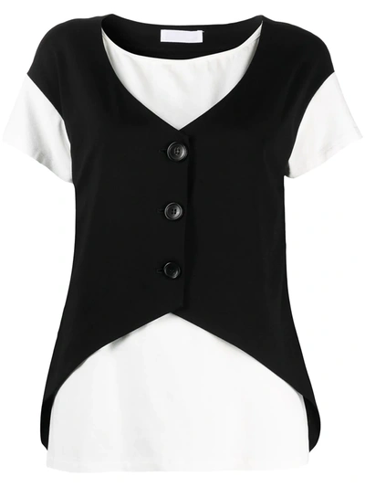 Stagni 47 Waistcoat-detail T-shirt In Black