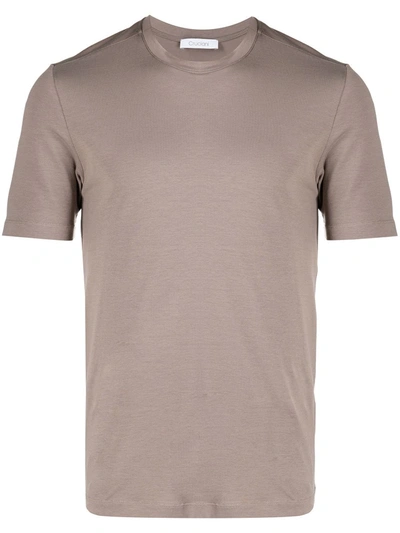 Cruciani Crew-neck Fitted T-shirt In Neutrals