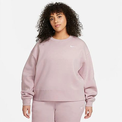 Nike Pull Over Fleece Sweatshirt In Light Pink