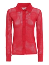 Bottega Veneta Technical Cotton Mesh Shirt In Red