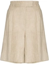 Remain Birger Christensen 'kit' Centre Pleat Bermuda Shorts In Brown