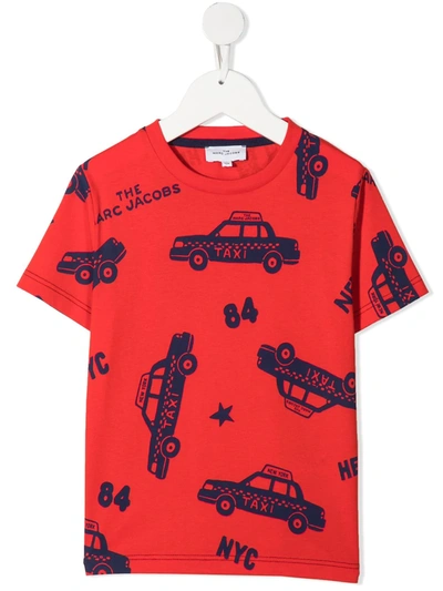 The Marc Jacobs Teen Car-print Organic Cotton T-shirt In Red