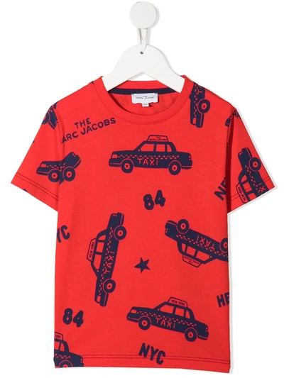 Marc Jacobs Teen Car-print Organic Cotton T-shirt In Red