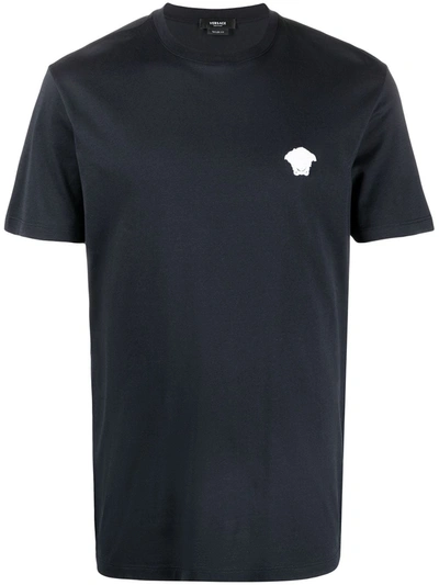 Versace Medusa-motif Short-sleeve T-shirt In Blue