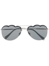 Miu Miu Mirrored Cloud-frame Sunglasses In Silber