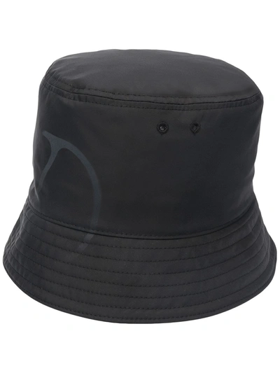 Valentino Garavani Vlogo Print Bucket Hat In Black