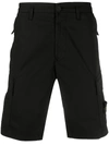 Stone Island Compass Cotton-blend Cargo Shorts In Black